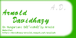 arnold davidhazy business card